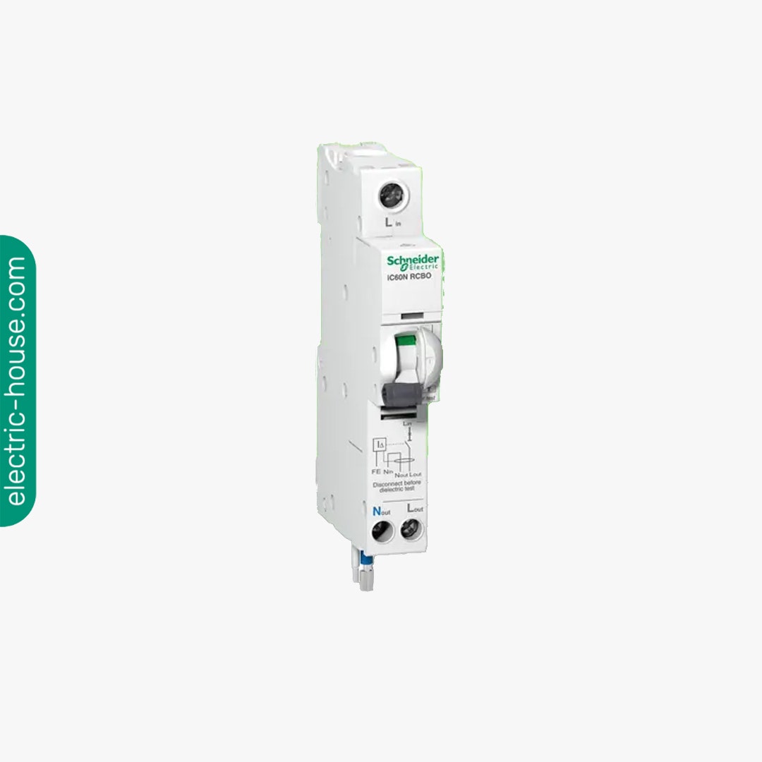 شنايدر - قاطع حماية من التسريب الأرضي - Acti9 iC60N, Earth Leakage, 1P + N, C Curve, 32A, 30mA, 240 V