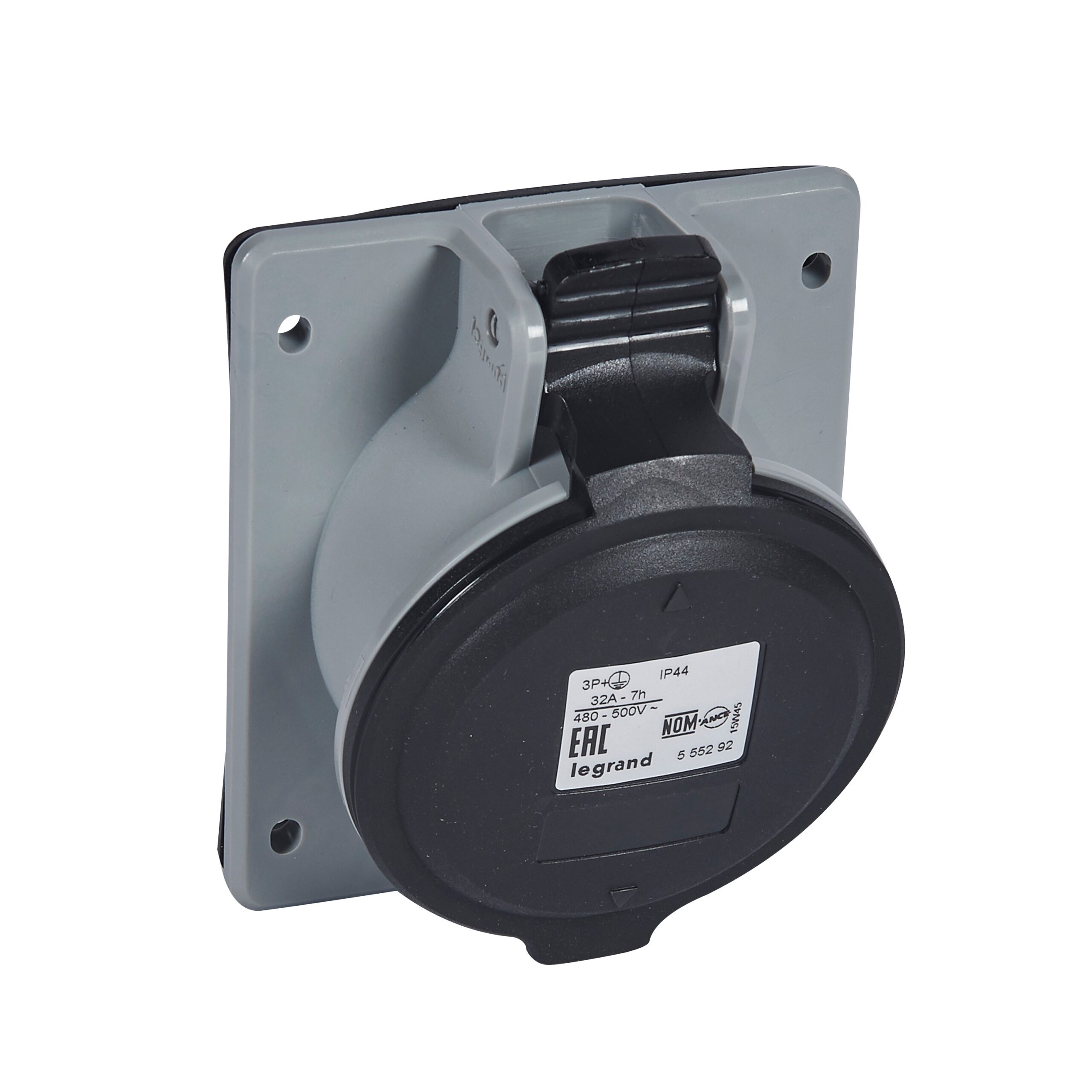 ليجراند - فيش صناعي 32A 3P+E 480/500V على لوحة كهربائية IP44, P17