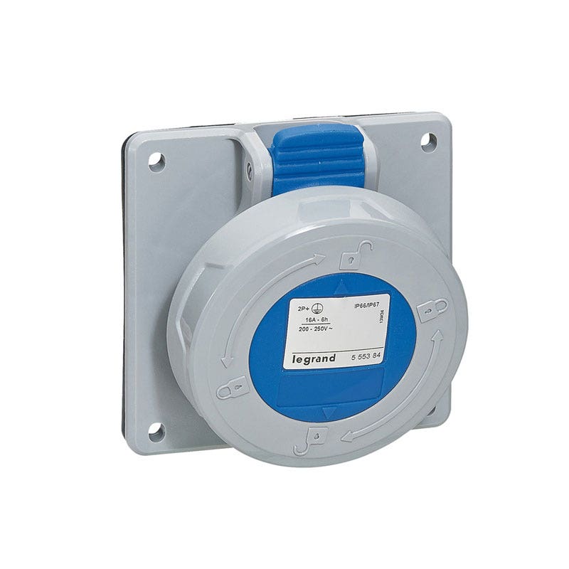ليجراند - فيش صناعي 16A 4P+E 200/250V على لوحة كهربائية IP67, P17