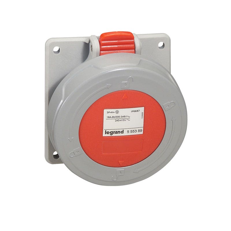 ليجراند - فيش صناعي 16A 3P+E 380/415V على لوحة كهربائية IP67, P17