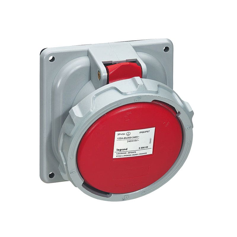 ليجراند - فيش صناعي 125A 4P+T 415V على لوحة كهربائية IP67, P17