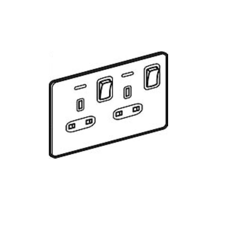 ليجراند - فيش مجوز 13 أمبير مع مفتاح - سينرجي - مع لمبة بيان - Sleek - ستانليس ستيل