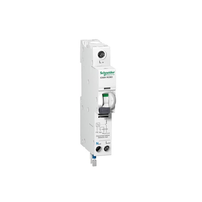 شنايدر - قاطع حماية من التسريب الأرضي - Acti9 iC60H, Earth Leakage, 1P + N, C Curve, 40A, 30mA, 240 V