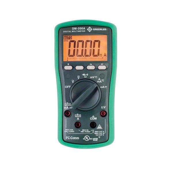 جرينلي - جهاز قياس متعدد رقمي - تيار متردد/تيار مستمر - 8 أمبير - 1000 فولت (DM-200A)