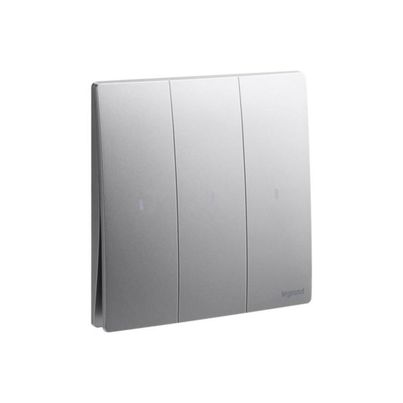 ليجراند - مفتاح الإضاءة Mallia Senses، 3 مفاتيح، خط 2، 16 AX، 250V، Dark Silver
