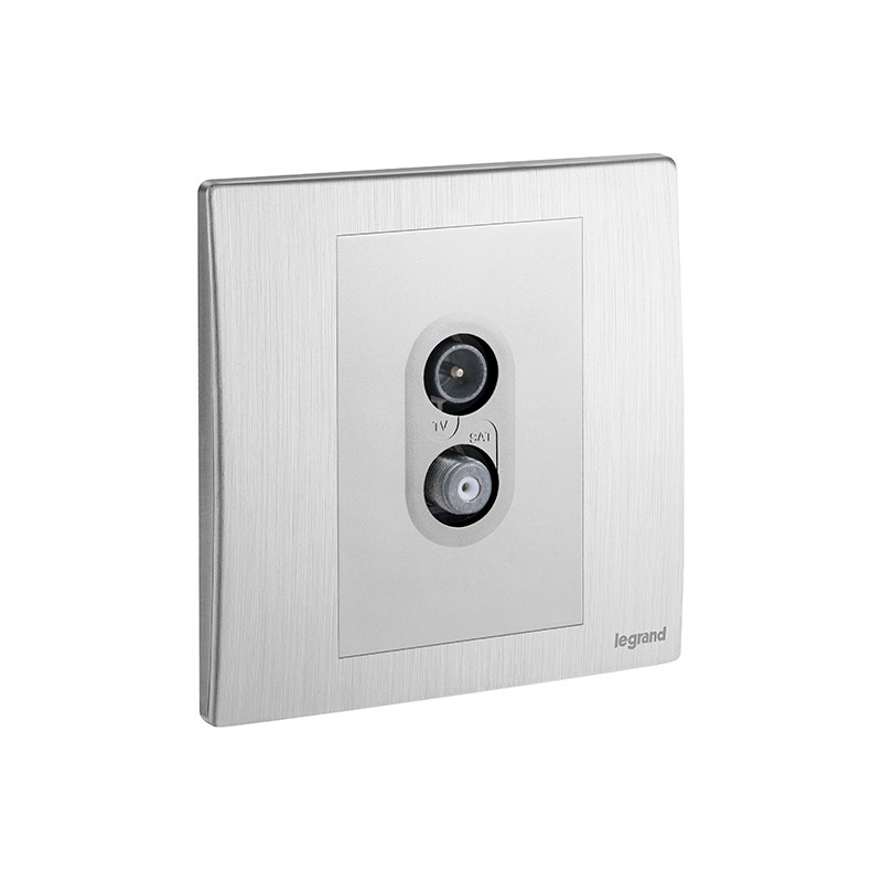 ليجراند مقبس tv sat mallia senses، مفرد، brushed aluminium 2