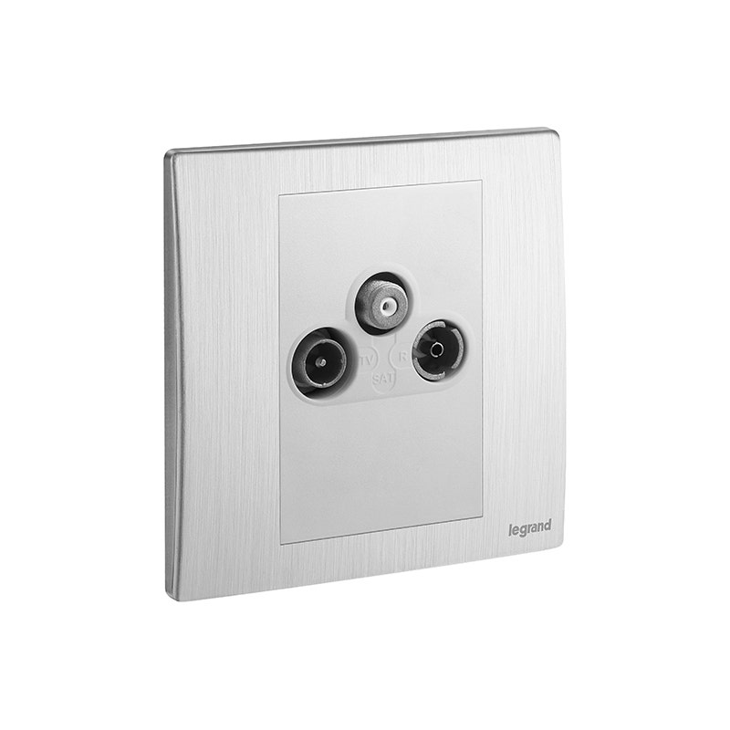 leg.281157ba.jpg ليجراند مقبس tv r sat mallia senses، مفرد، brushed aluminium 2 - الصورة 1