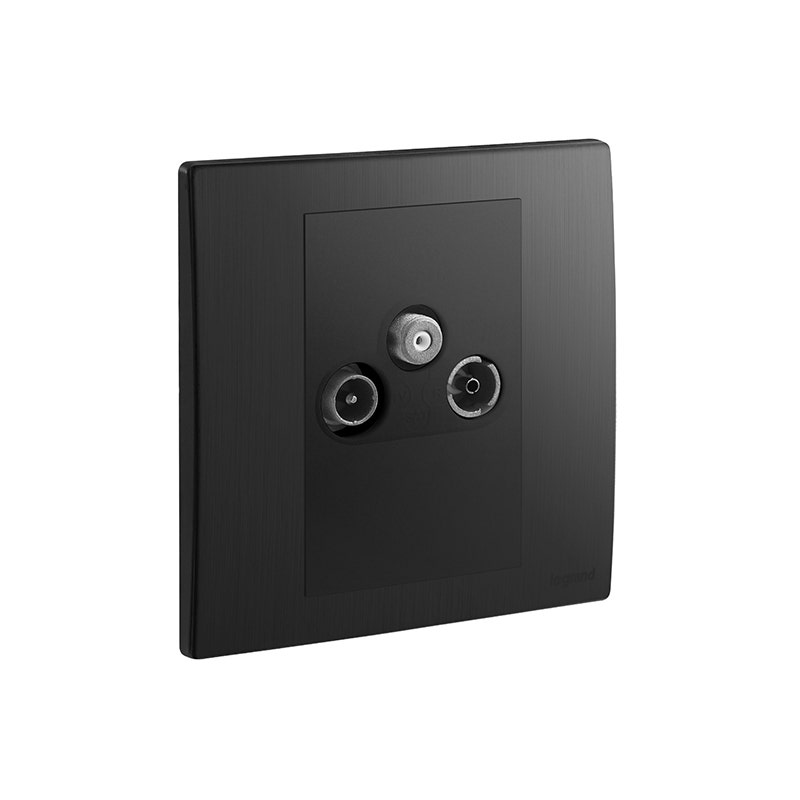 ليجراند مقبس tv r sat mallia senses، مفرد، brushed black 2