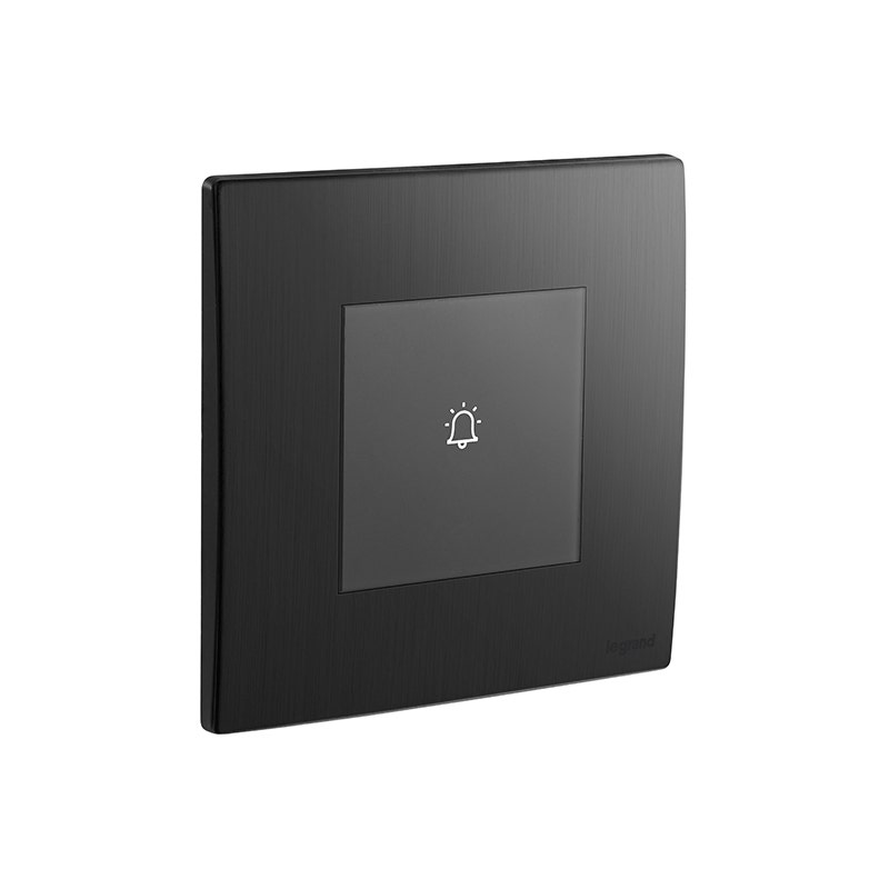 leg.281240bb.jpg ليجراند زر جرس لمسة mallia senses، مفرد، 6a، 240v، 200w، brushed black - الصورة 1