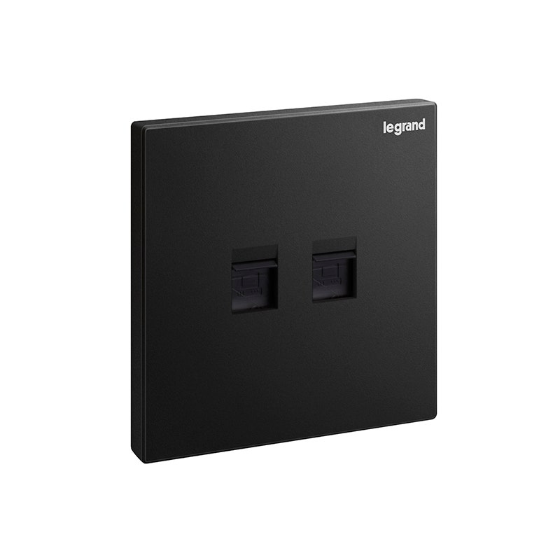ليجراند - مقبس RJ45 مزدوج Galion، Cat. 6 UTP، مفرد، Matt Black