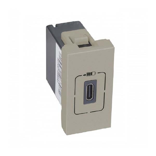 leg.571079.jpg يجراند - فيش شحن أرتيور - USB من النوع C - 1.5 أمبير/7.5 وات - 5 فولت - 1 موديول - بيج - الصورة 1