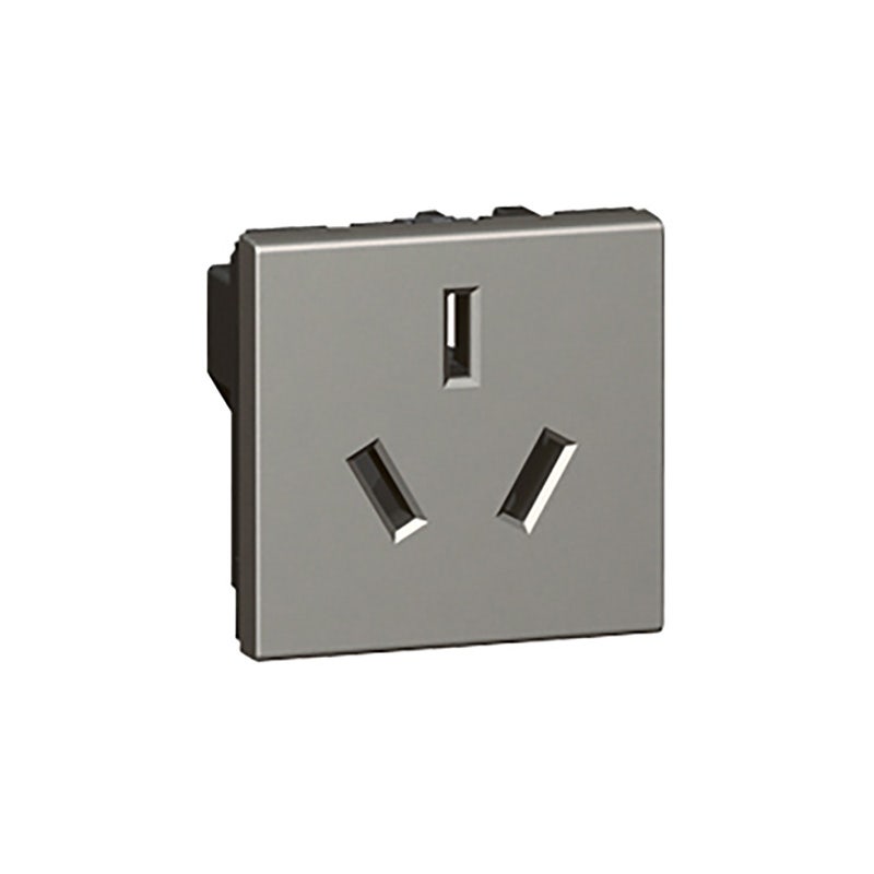 ليجراند - مقبس Arteor، صيني، 16A 250V، 2P+E، Switched، 2 موديول، Shuttered، Magnesium