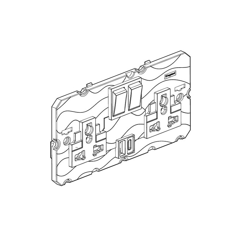 leg.572792_1.jpg ليجراند - مقبس متعدد المعايير Arteor، 13A، 250V، 2x2P+E مع شواحن USB بقدرة 27W من النوع A وC - الصورة 1