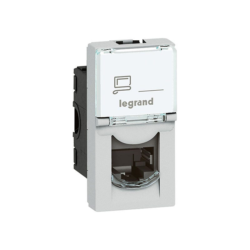 ليجراند - مقبس RJ45 Arteor، Cat. 6A STP، 1 Module، Square، Soft Aluminium