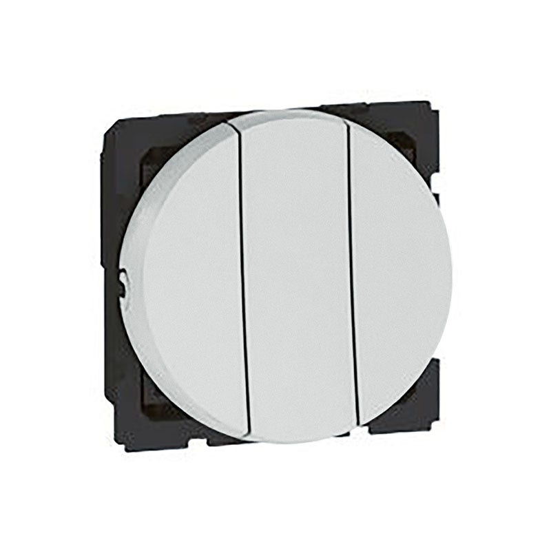 ليجراند - مفتاح Arteor، خط 1، 20 AX 250 V~، 2 موديول، 3 مفرد، Round، Soft Aluminium