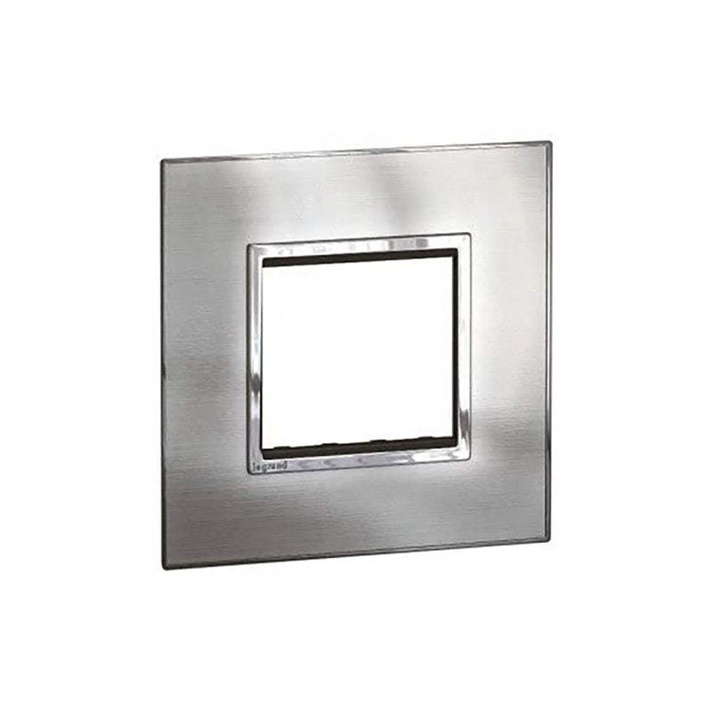 ليجراند - غطاء مع إطار Arteor، هندي، 2 موديول، مربع، Stainless Steel