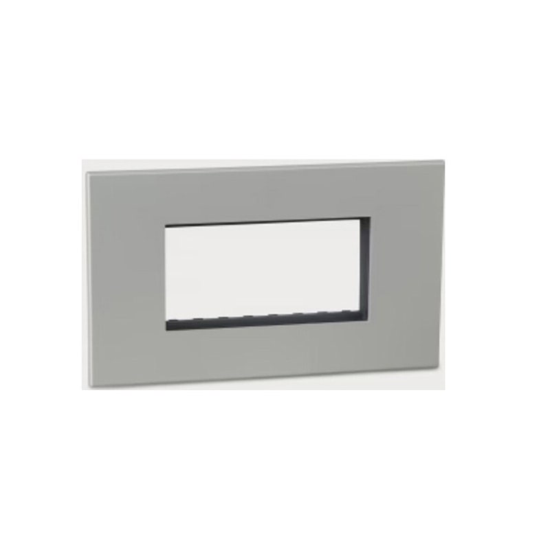 ليجراند - غطاء مع إطار Arteor، هندي، 4 موديول، مربع، Pearl Aluminium