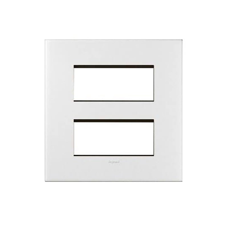 ليجراند - غطاء مع إطار Arteor، هندي، 2x4 موديول، مربع، White