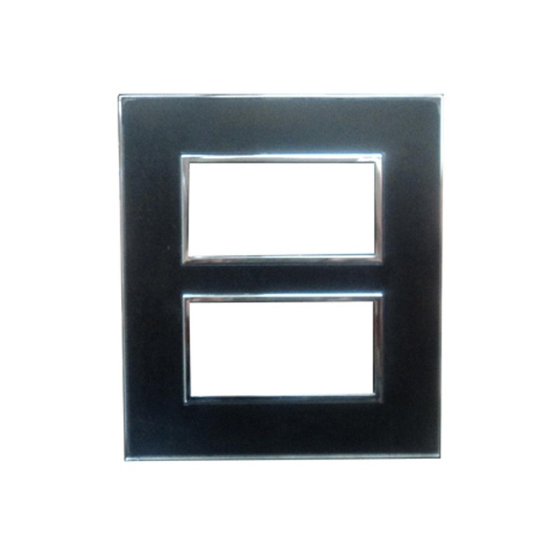 ليجراند - غطاء مع إطار Arteor، هندي، 2x4 موديول، مربع، Mirror Black