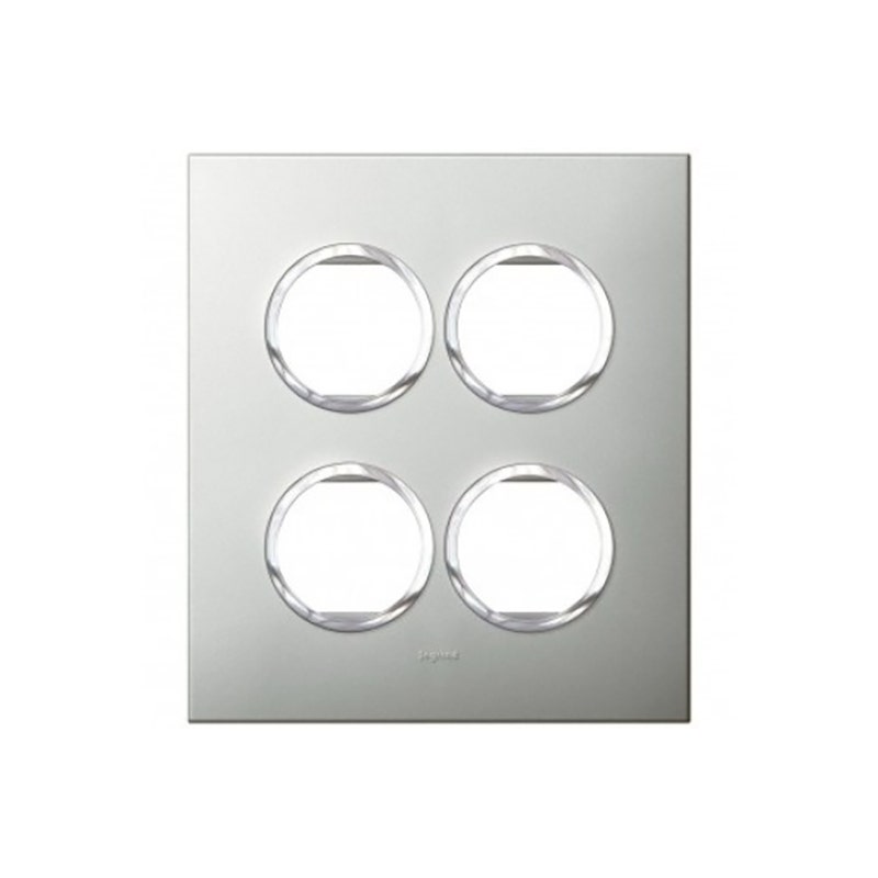 leg.575941.jpg ليجراند - غطاء مع إطار Arteor، هندي، 2x4 موديول، دائري، Pearl Aluminium - الصورة 1