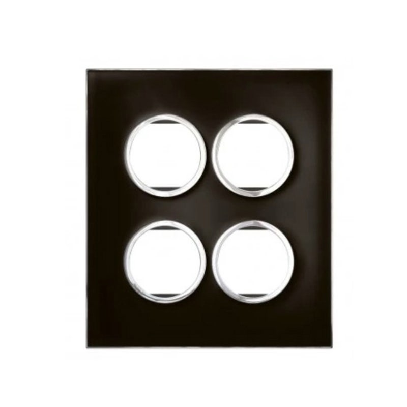 ليجراند - غطاء مع إطار Arteor، هندي، 2x4 موديول، دائري، Mirror Black