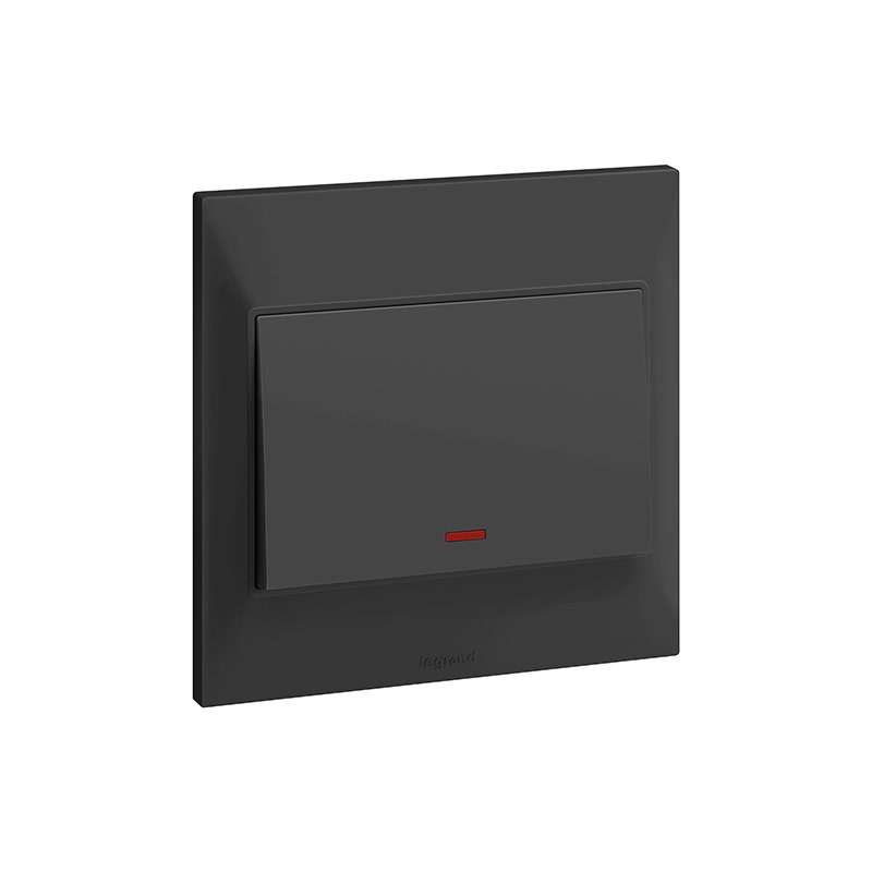 ليجراند - مفتاح مزدوج Belanko S، مع نيون ومحطة تأريض، 1 موديول، 20A، 250V، Anthracite