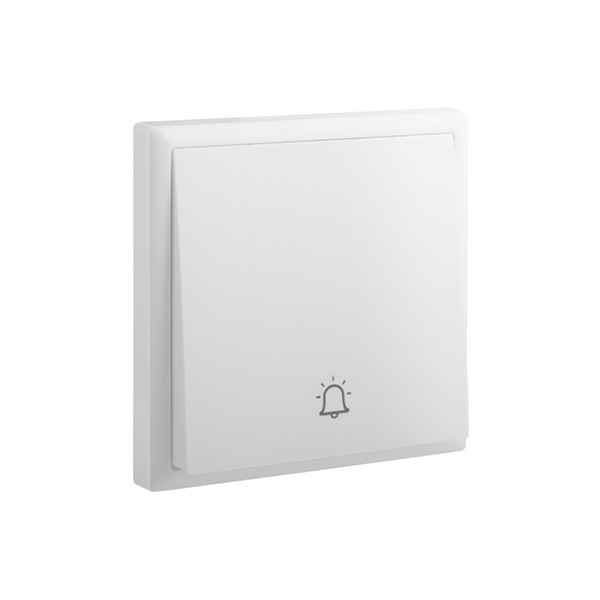 ليجراند - مفتاح زر إلوي، مفرد، 6A، 250V ، مع علامة الجرس، أبيض