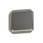 ⁦ليجراند - زر ضغط Plexo، IP55، تحويل + مؤشر، 10A 250V، آلية، أنثراسايت⁩ - الصورة ⁦2⁩