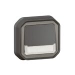 ⁦ليجراند - زر ضغط Plexo، IP55، تحويل + مؤشر + حامل ملصق، 10A 250V، تثبيت غاطس، أنثراسايت⁩ - الصورة ⁦2⁩
