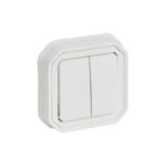 ⁦ليجراند - مفتاح/زر ضغط Plexo، IP55، فتحتين،خط 2، 10A 250V، تثبيت غاطس، أبيض⁩ - الصورة ⁦2⁩