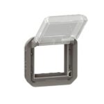 ⁦ليجراند - محول موزاييك Plexo، IP55، 2 وحدة، مع غطاء شفاف، آلية، أنثراسايت⁩ - الصورة ⁦2⁩
