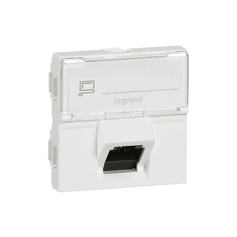 leg.76508.jpg ليجراند - مقبس RJ45 Mosaic، 45°، Category 6A STP، 2 موديول، White - الصورة 1