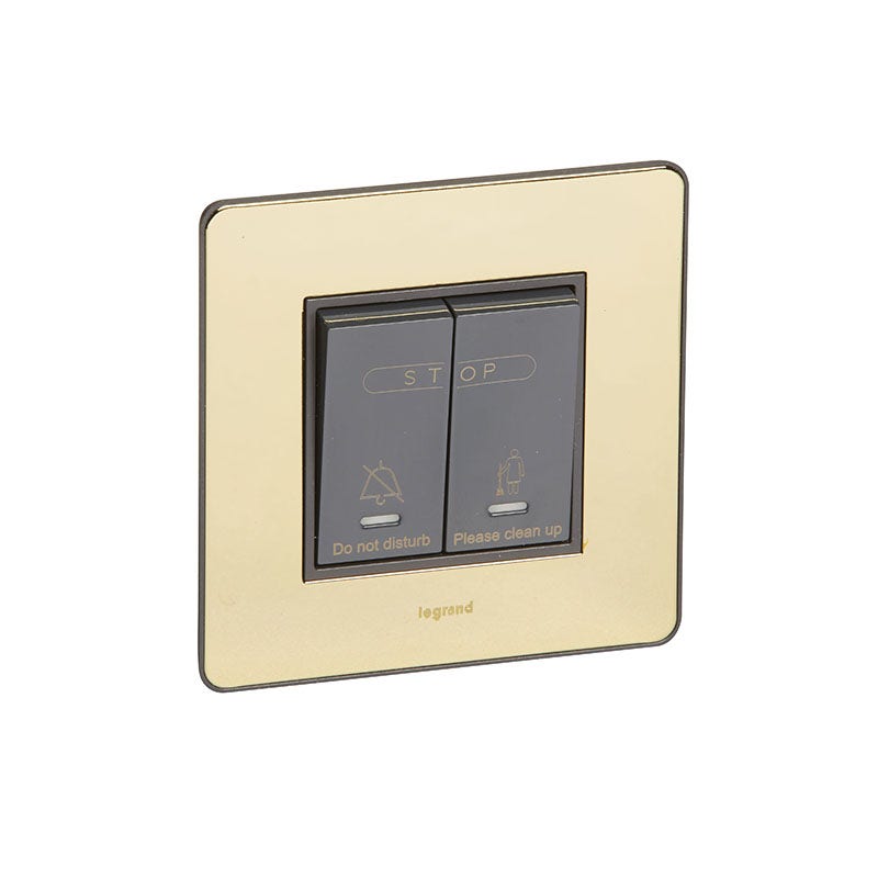 ليجراند - مؤشر نداء الفندق Synergy Sleek، التحكم الداخلي للغرفة، 10A، 250V، Glossy Gold