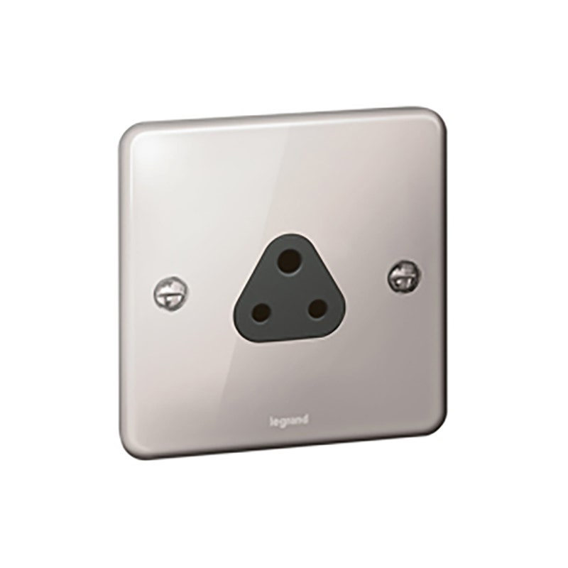 ليجراند - مقبس Synergy Authentic، مفرد، غير مزود بالتبديل، 2A، 250V، Polished Stainless Steel