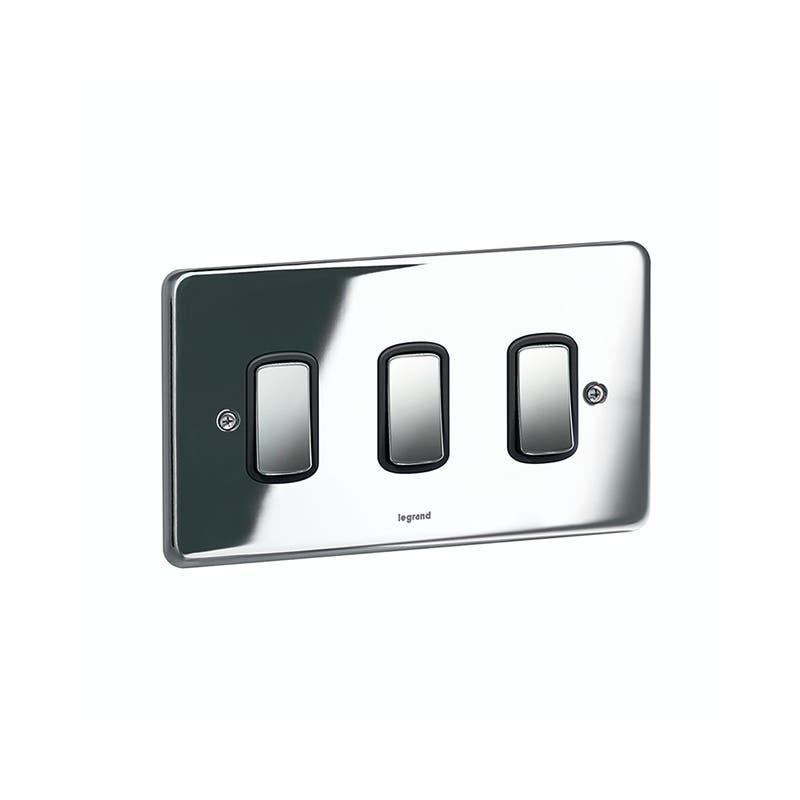 ليجراند - لوحة أمامية Synergy Authentic، مزدوج، 3 موديول، Polished Stainless Steel