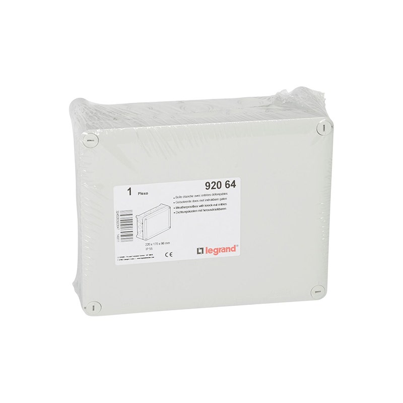 ليجراند علبة plexo، ip55، ik07، 220x170x86، مدخلات كابلات iso