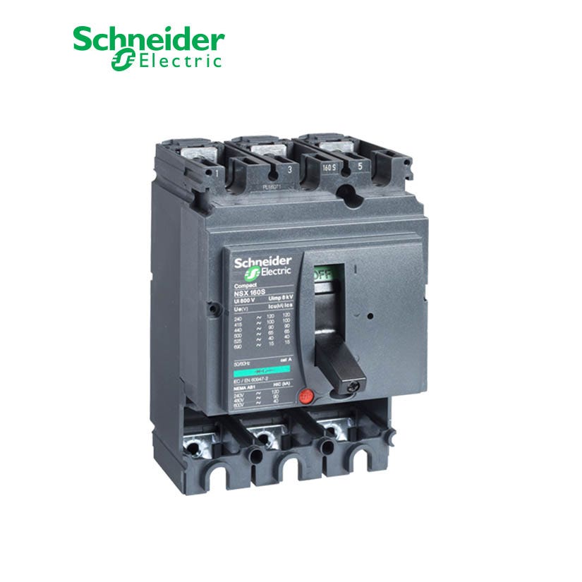 شنايدر - قاطع رئيسي 160 أمبير - ComPact NSX160H, 160A, 3P, 70kA at 415 VAC 50/60 Hz, w/o Trip Unit