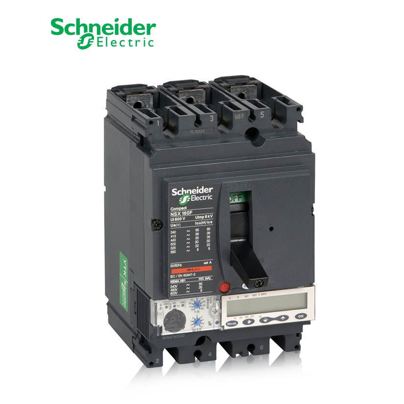 شنايدر - قاطع رئيسي 100 أمبير - ComPact NSX160N, 3P 3d, 50kA at 415 VAC, MicroLogic 5.2A Trip Unit 100A