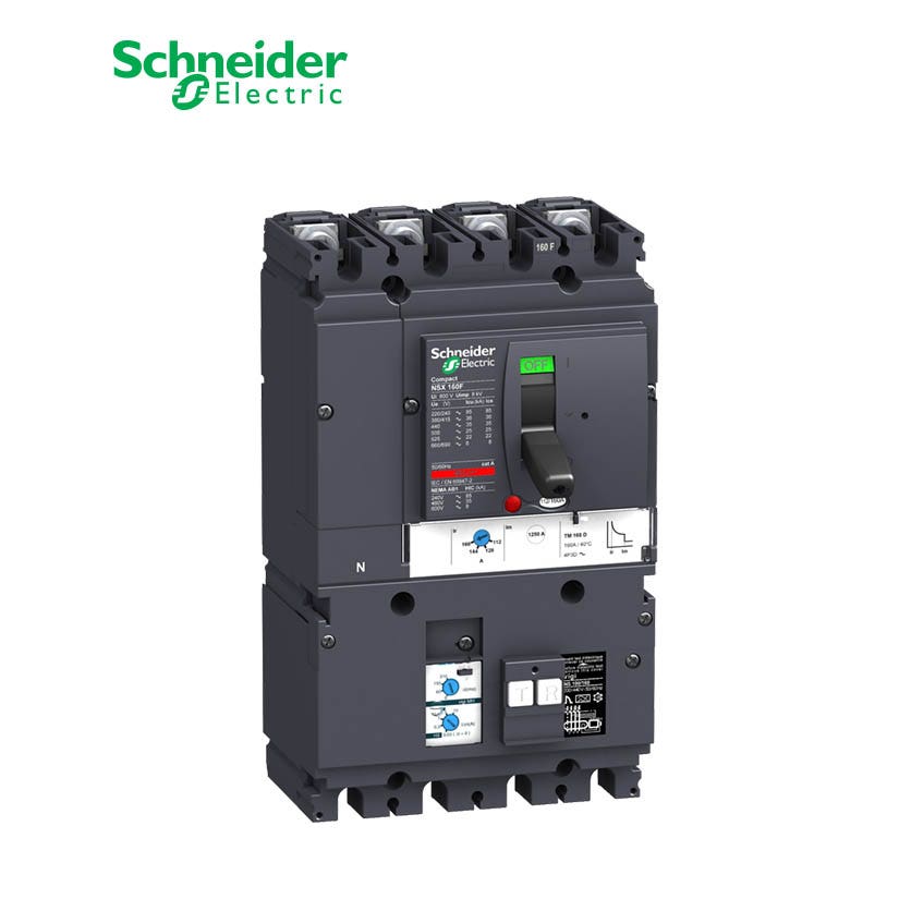 شنايدر - قاطع رئيسي 100 أمبير - VigiComPact NSX160F, 4P 4d, 36kA at 415 VAC, TM-D Trip Unit 100A, add-on Vigi MH module