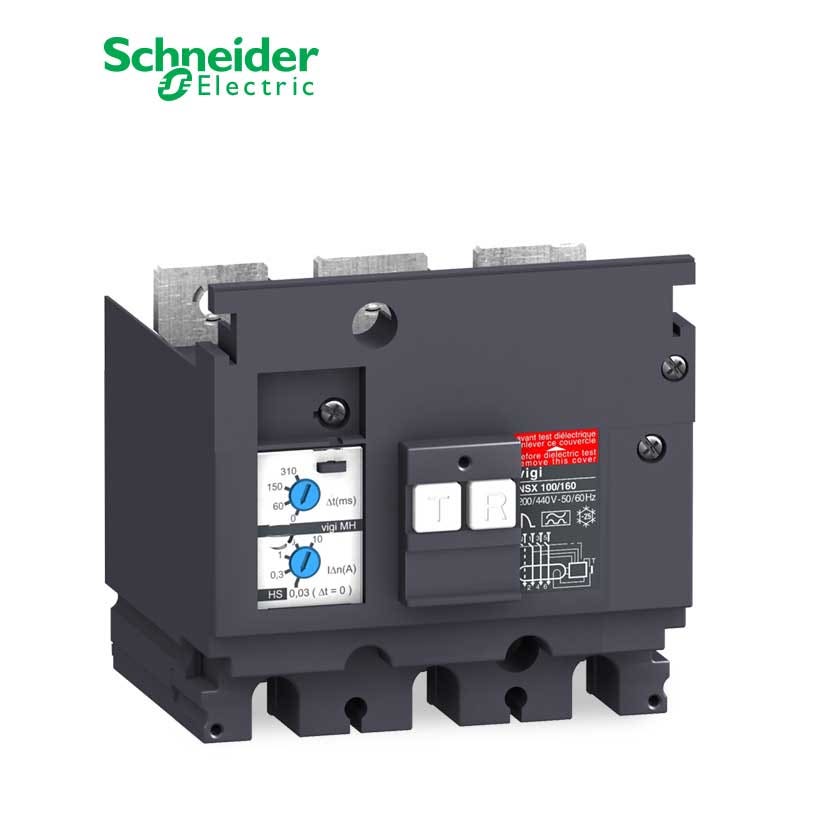 شنايدر - وحدة حماية للتسريب الارضي - 3 خط - Compact NSX 250, MH Type, 200 VAC To 440 VAC, 30mA to 10A