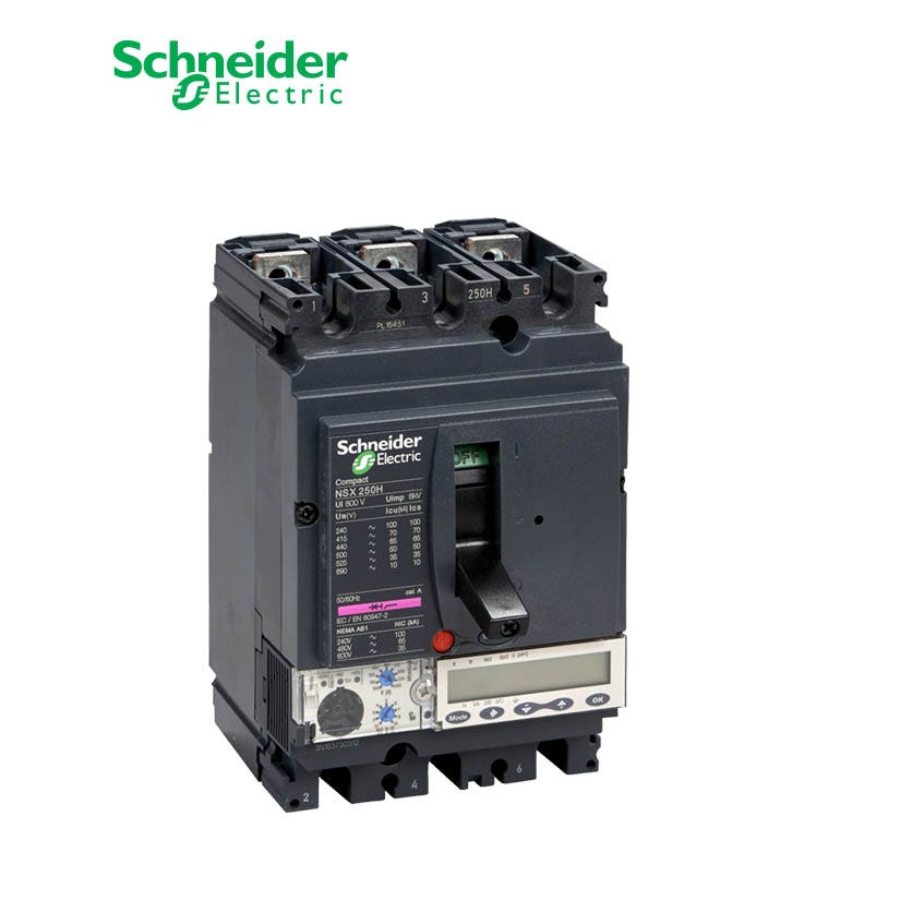شنايدر - قاطع رئيسي 160 أمبير - ComPact NSX250H, 3P 3d, 70kA at 415 VAC, MicroLogic 5.2 A Trip Unit 160A