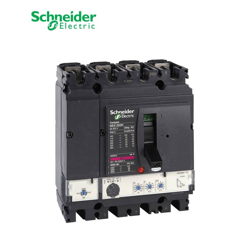 شنايدر - قاطع رئيسي 250 أمبير - ComPact NSX250H, 4P 4d, 70kA at 415 VAC, MicroLogic 2.2 Trip Unit 250A