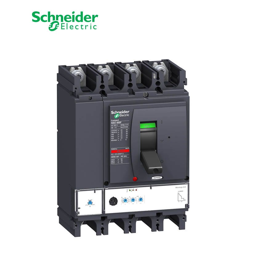 شنايدر - قاطع رئيسي 400 أمبير - ComPact NSX400F, 4P 4d, 36kA at 415 VAC, MicroLogic 2.3 Trip Unit 400A