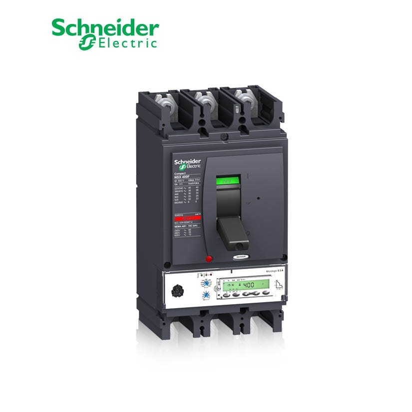 شنايدر - قاطع رئيسي 400 أمبير - ComPact NSX400N, 50kA at 415 VAC, MicroLogic 5.3 A Trip Unit 400A, 3P 3d