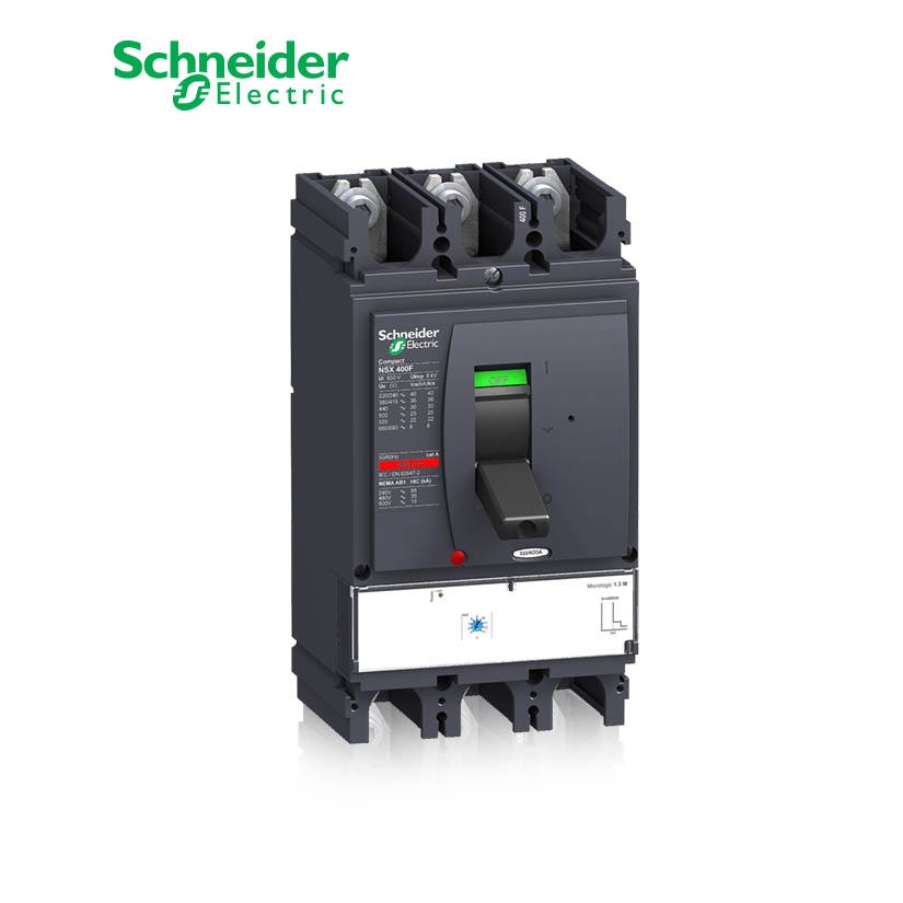 شنايدر - قاطع رئيسي 320 أمبير - ComPact NSX400N, 50kA at 415 VAC, MicroLogic 1.3 M Trip Unit 320A, 3P 3d