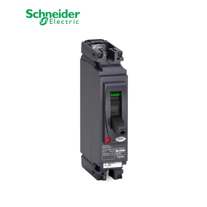 شنايدر - قاطع رئيسي 100 أمبير - ComPact NSX100N AC/DC, 1P 1d, 25kA at 240 VAC, TMD Trip Unit 100A