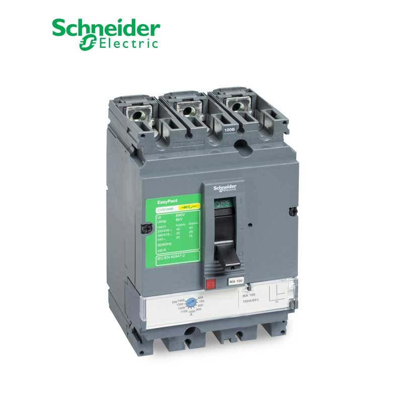 شنايدر - قاطع رئيسي 50 أمبير - EasyPact CVS100B, 25kA at 415 VAC, 50 A Magnetic MA Trip Unit, 3P 3d
