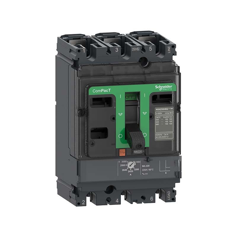 شنايدر - قاطع 100 أمبير - 3 خط - NSX100F, 36kA at 415VAC, MA Trip Unit