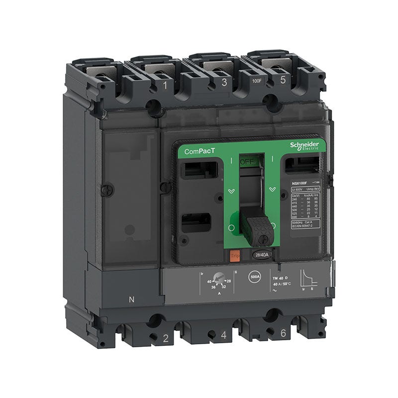 شنايدر - قاطع 200 أمبير - 4 خط - NSX250F, 36kA at 415VAC, TMD Trip Unit