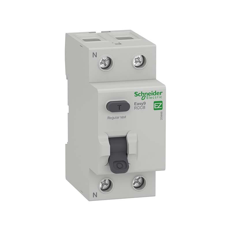 شنايدر - قاطع تفاضل - RCCB Breaker, Easy9, 2P, 63A, 30 mA, Type AC - Easy9
